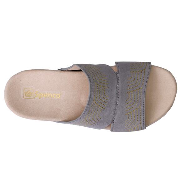Spenco Womens Twilight Ellie Slide Sandals US 8.5 D EU 39 Grey Leather NIB - Picture 2 of 12